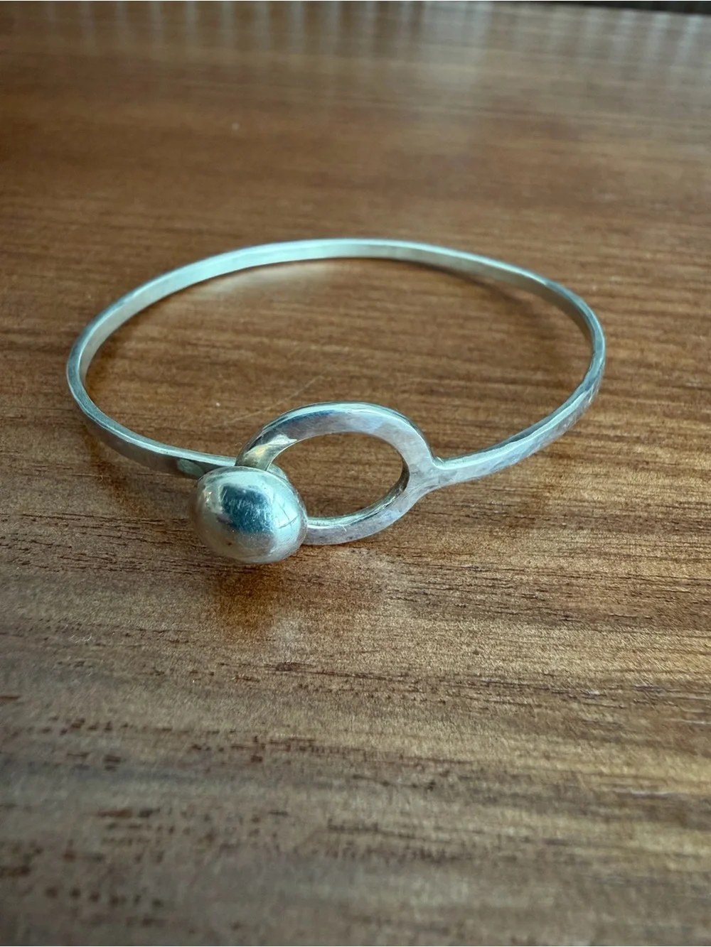 Sterling Silver Button Bangle Bracelet